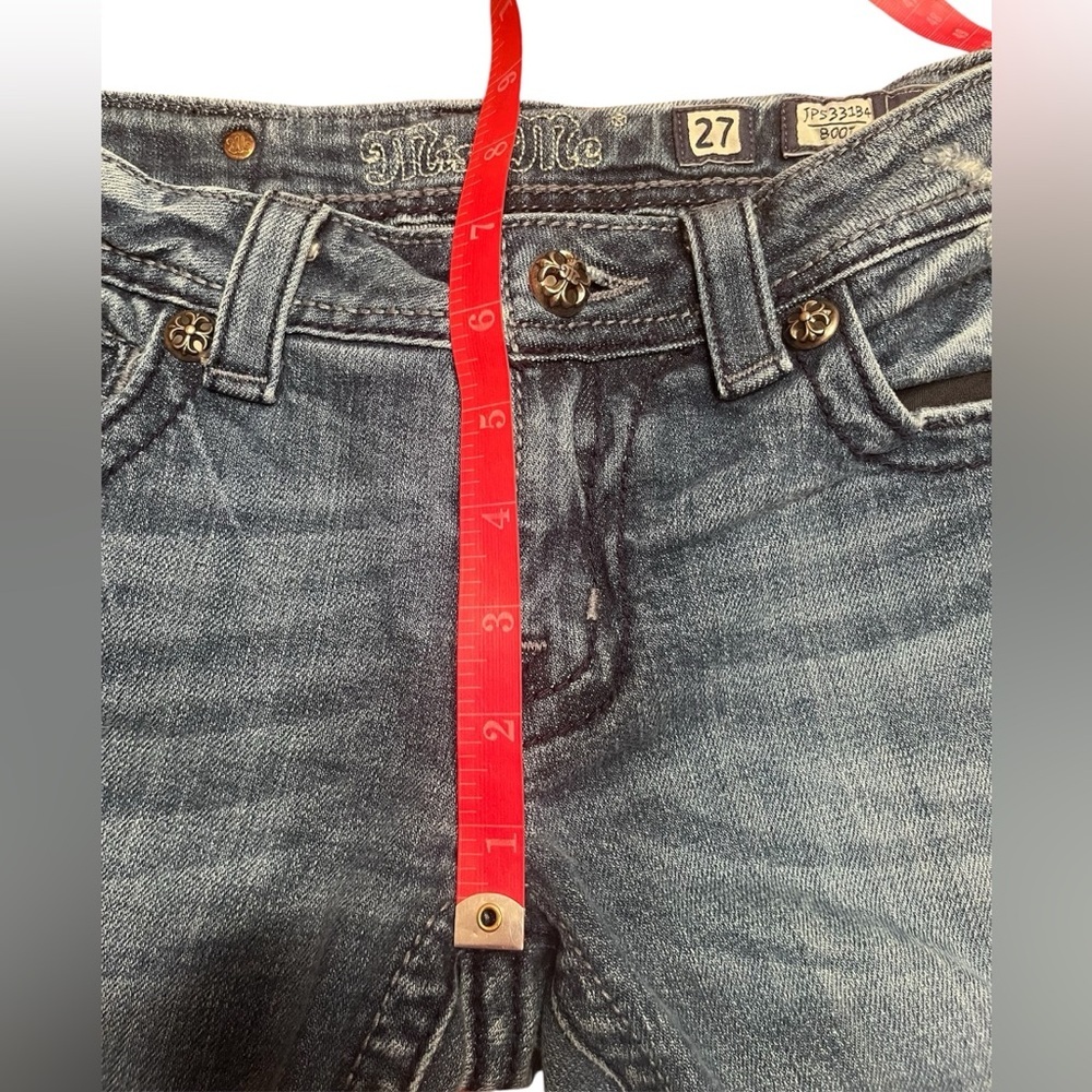 *SOLDMiss Me JP5331B4 Boot Cut Jeans with Embellished Angel Wing Pockets Size 27 - Picture 11 of 14